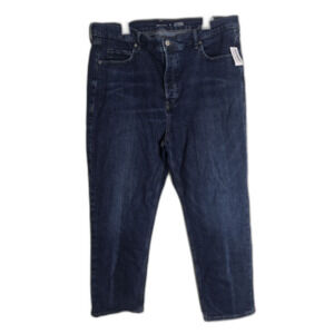 Old Navy Jeans Women 18 Extra High Rise Sky Hi Straight Dark Blue Button Fly